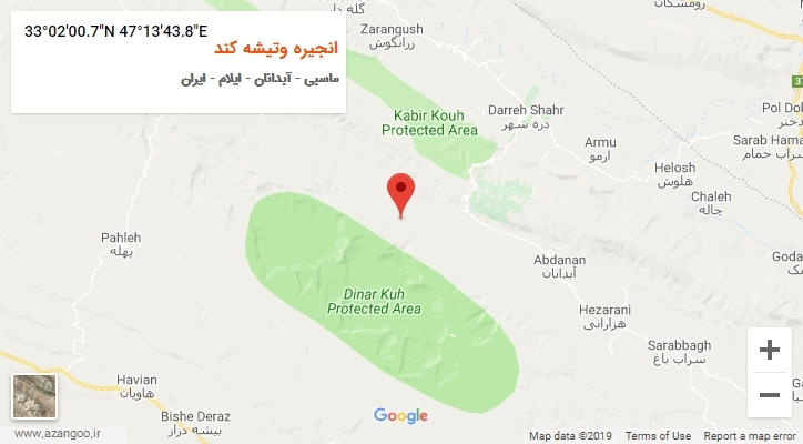 روستای انجیره وتیشه کند بر روی نقشه