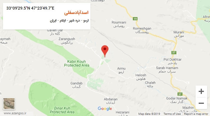 روستای اسدآبادسفلی بر روی نقشه
