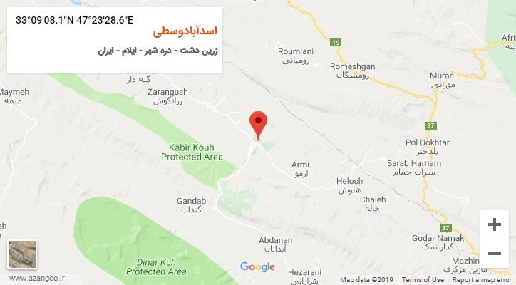 روستای اسدآبادوسطی بر روی نقشه