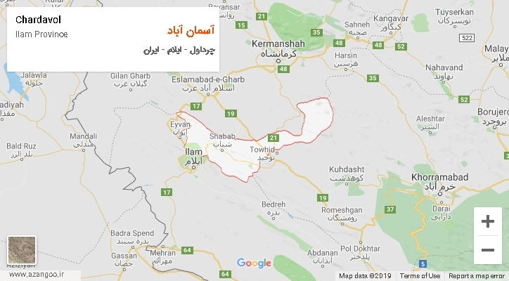 دهستان آسمان آباد بر روی نقشه
