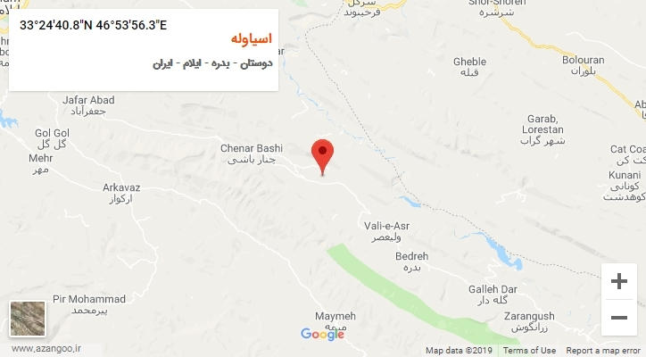روستای اسیاوله بر روی نقشه