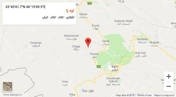 روستای اوه زا بر روی نقشه