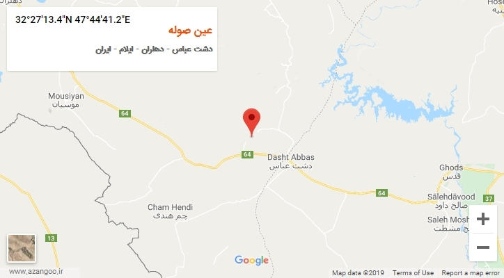روستای عین صوله بر روی نقشه