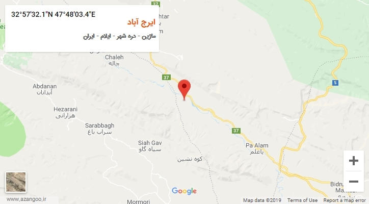 روستای ایرج آباد بر روی نقشه
