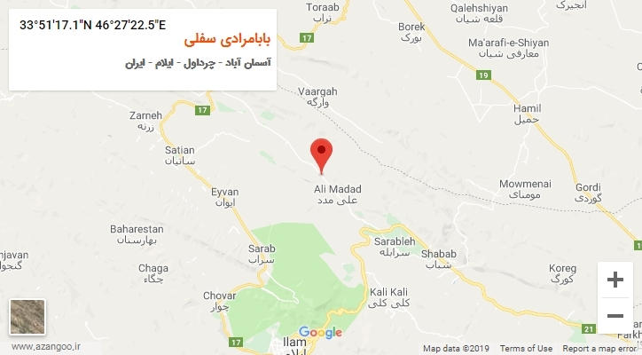 روستای بابامرادی سفلی بر روی نقشه