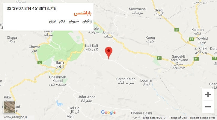 روستای باباشمس بر روی نقشه