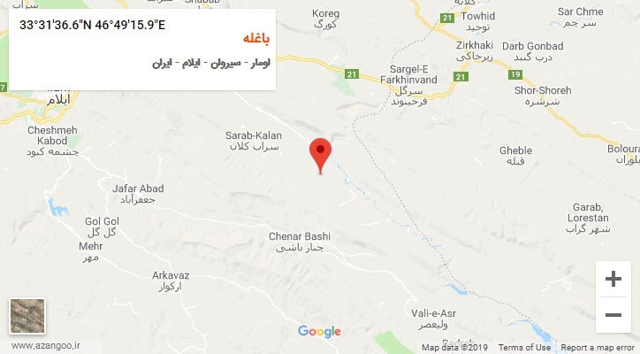 روستای باغله بر روی نقشه