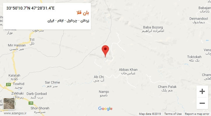 روستای بان قلا بر روی نقشه
