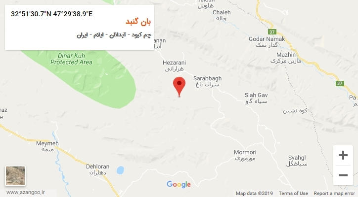 روستای بان گنبد بر روی نقشه