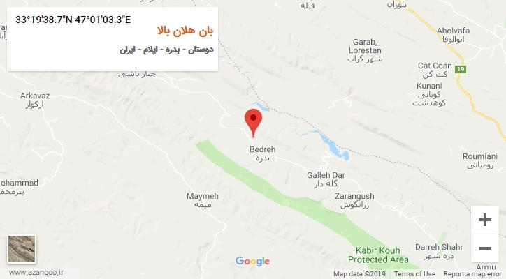 روستای بان هلان بالا بر روی نقشه