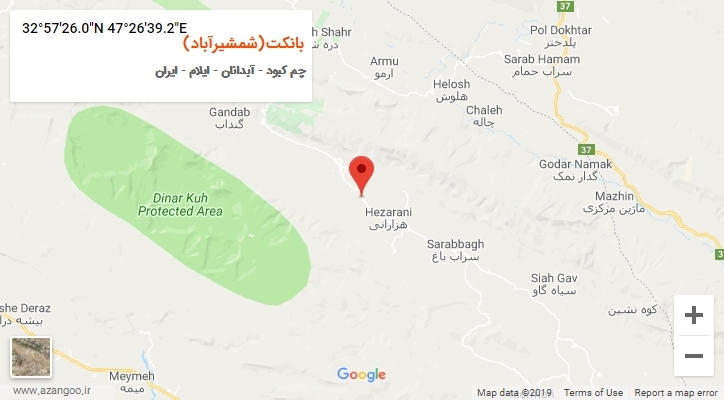 روستای بانکت(شمشیرآباد) بر روی نقشه