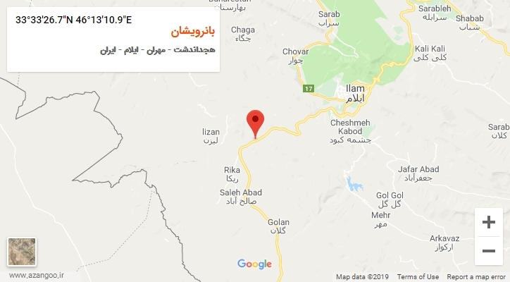 روستای بانرویشان بر روی نقشه