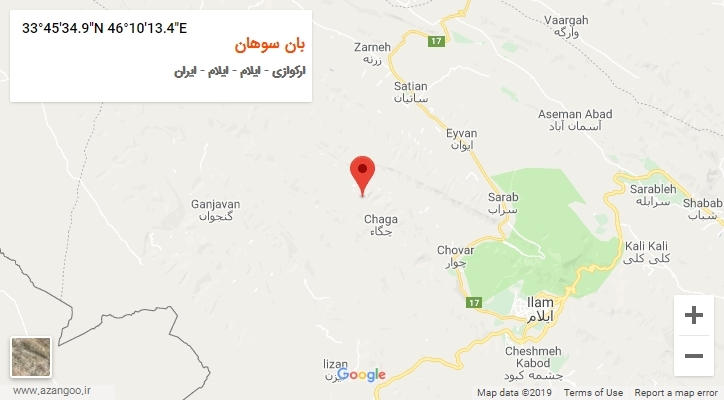 روستای بان سوهان بر روی نقشه