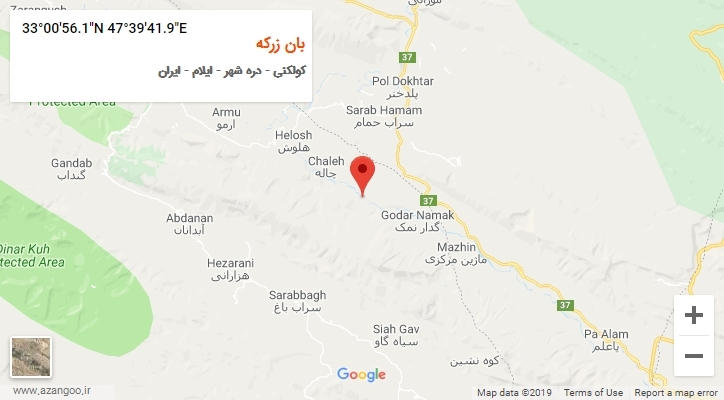 روستای بان زرکه بر روی نقشه