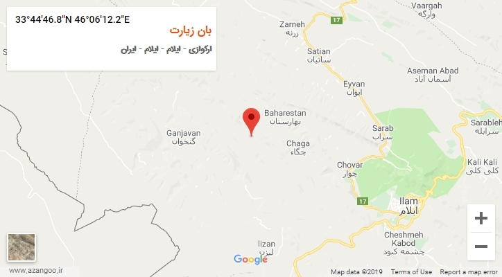 روستای بان زیارت بر روی نقشه