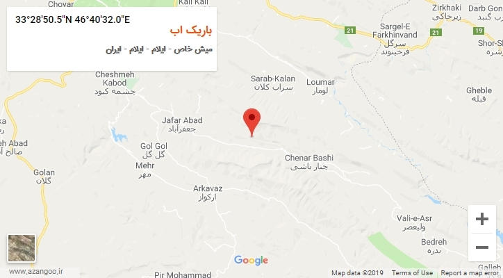روستای باریک اب بر روی نقشه