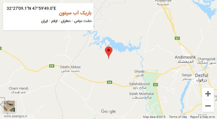 روستای باریک آب سپتون بر روی نقشه
