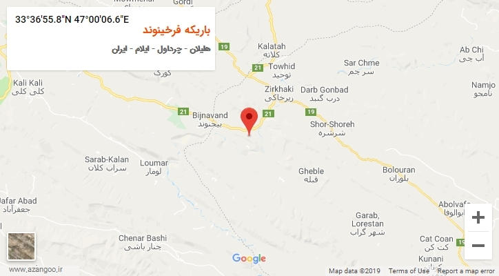 روستای باریکه فرخینوند بر روی نقشه