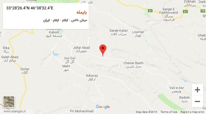 روستای بایمله بر روی نقشه