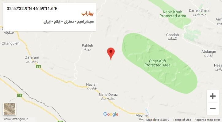 روستای بهاراب بر روی نقشه