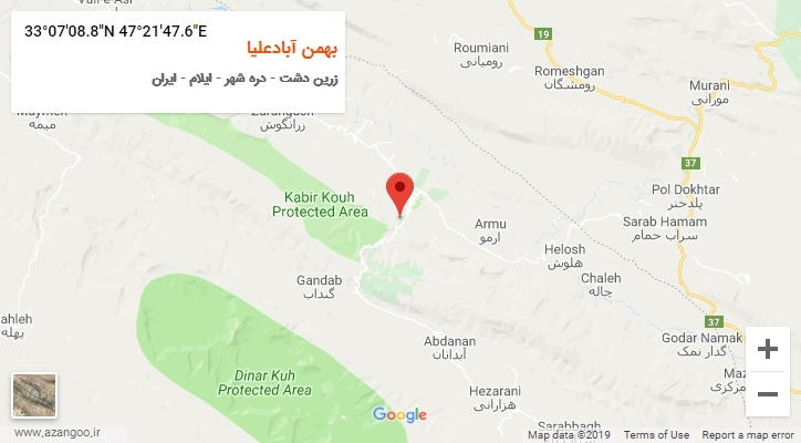 روستای بهمن آبادعلیا بر روی نقشه