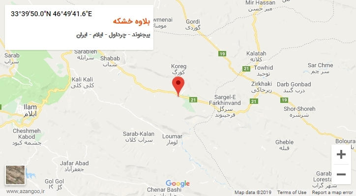 روستای بلاوه خشکه بر روی نقشه
