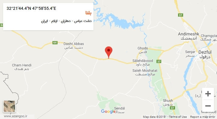 روستای بلتا بر روی نقشه