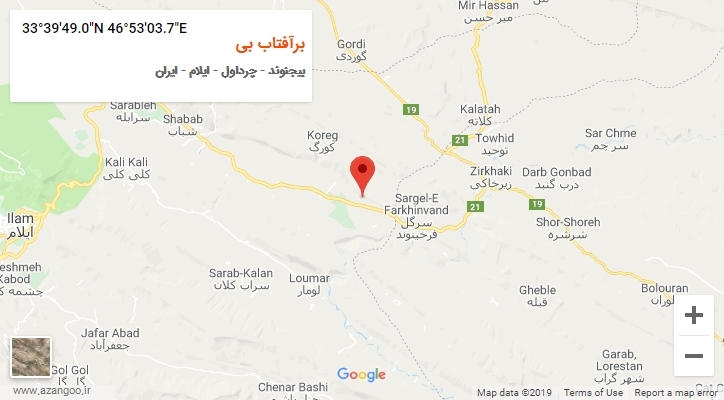 روستای برآفتاب بی بر روی نقشه