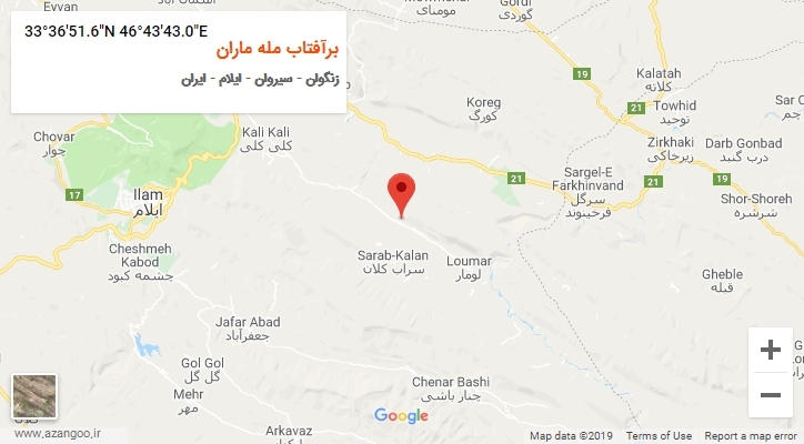 روستای برآفتاب مله ماران بر روی نقشه
