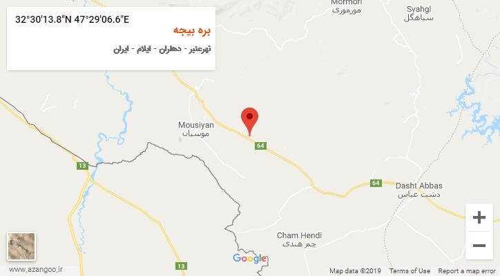 روستای بره بیجه بر روی نقشه