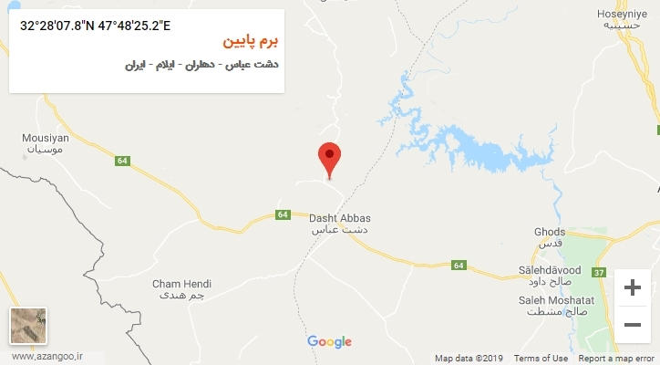 روستای برم پایین بر روی نقشه