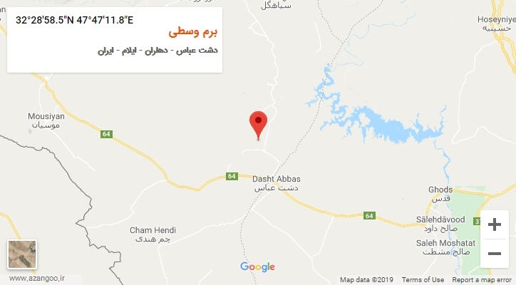 روستای برم وسطی بر روی نقشه