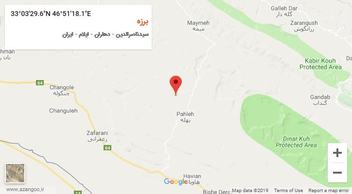 روستای برزه بر روی نقشه
