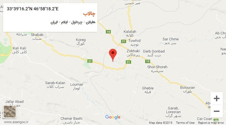 روستای چالاب بر روی نقشه