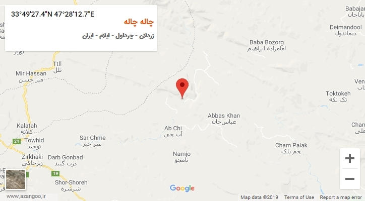 روستای چاله چاله بر روی نقشه