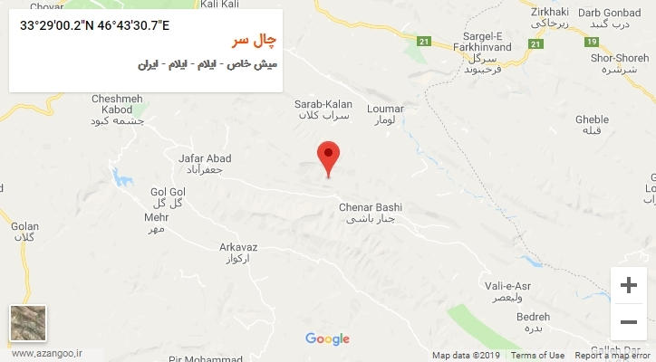 روستای چال سر بر روی نقشه