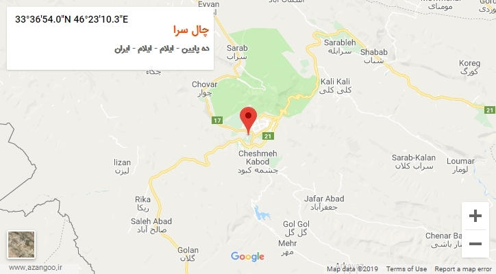 روستای چال سرا بر روی نقشه