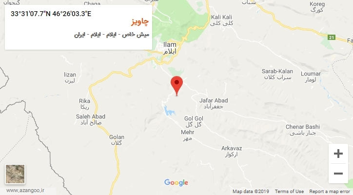 روستای چاویز بر روی نقشه