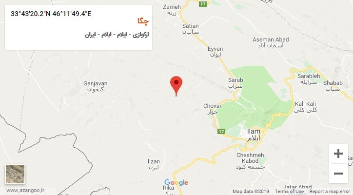 روستای چگا بر روی نقشه