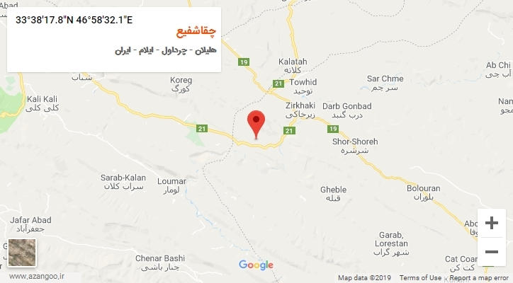 روستای چقاشفیع بر روی نقشه
