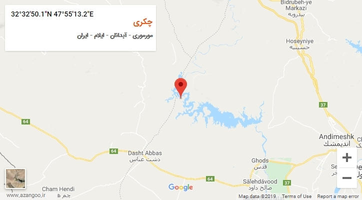 روستای چکری بر روی نقشه