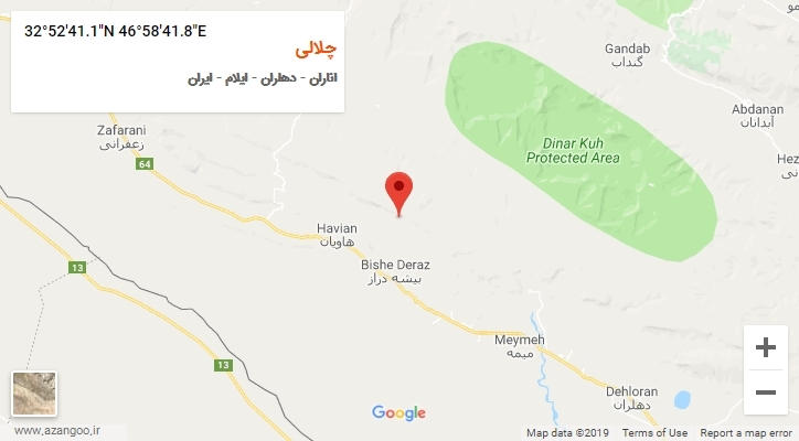 روستای چلالی بر روی نقشه