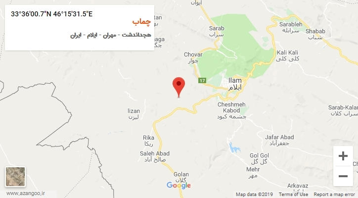 روستای چماب بر روی نقشه