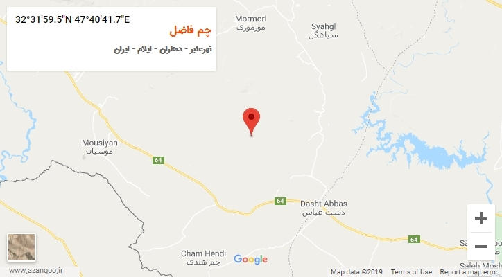 روستای چم فاضل بر روی نقشه