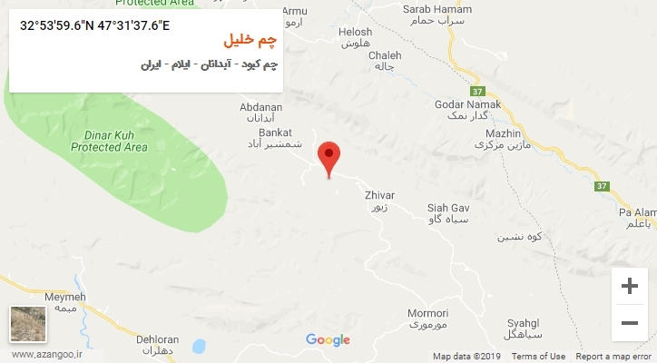 روستای چم خلیل بر روی نقشه