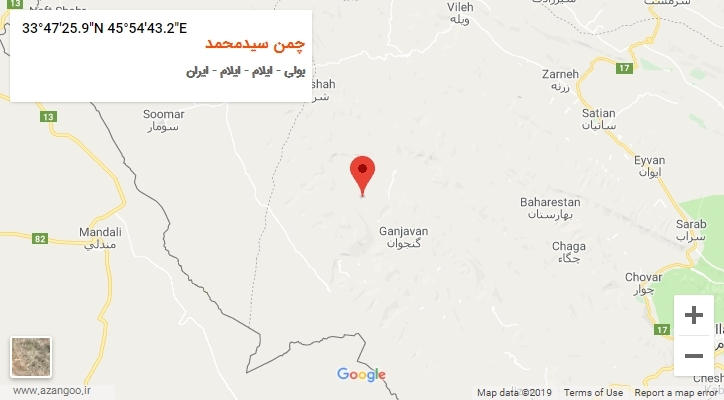 روستای چمن سیدمحمد بر روی نقشه