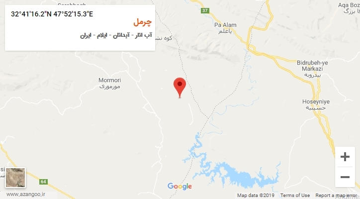 روستای چرمل بر روی نقشه