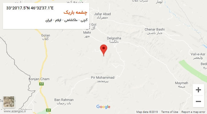 روستای چشمه باریک بر روی نقشه