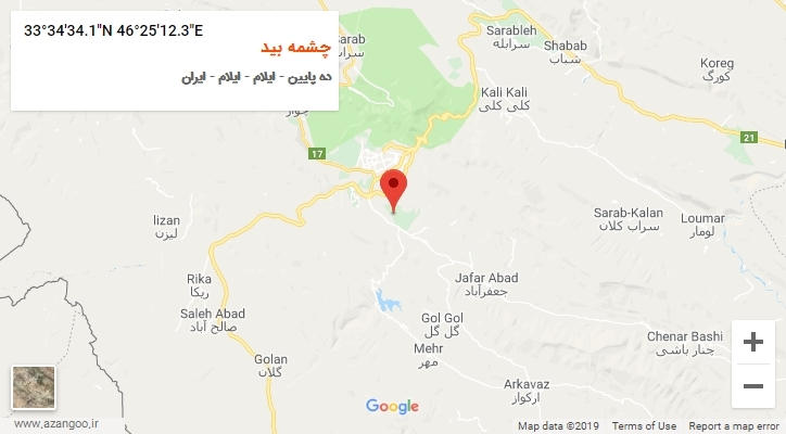 روستای چشمه بید بر روی نقشه