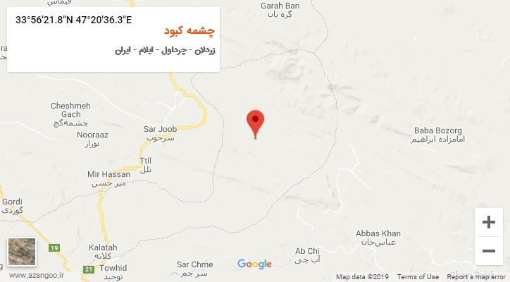 روستای چشمه کبود بر روی نقشه